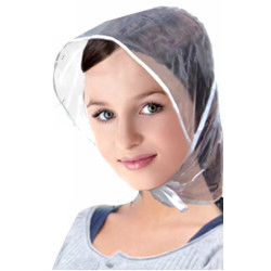 Regenhaube Haarschutz Regenschutz PE-Folie glasklar transparent 39,37x33cm Regenhaube Haarschutz Regenschutz PE-Folie glasklar transparent 39,37x33cm