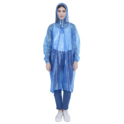 Regencape mit Ärmel Regenmantel geschlossen PVC Blau transparent Punkte Polka Dots VARP004 Regencape mit Ärmel Regenmantel geschlossen PVC Blau transparent Punkte Polka Dots VARP004
