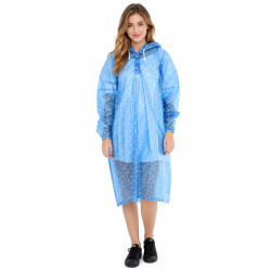 Regencape mit Ärmel Regenmantel geschlossen PVC Blau transparent Netz VARP005 Regencape mit Ärmel Regenmantel geschlossen PVC Blau transparent Netz VARP005