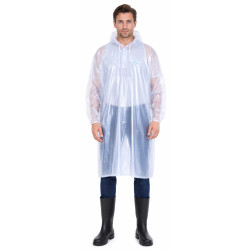 Regencape mit Ärmel Regenmantel geschlossen PVC weiß transparent VARP014 Regencape mit Ärmel Regenmantel geschlossen PVC weiß transparent VARP014
